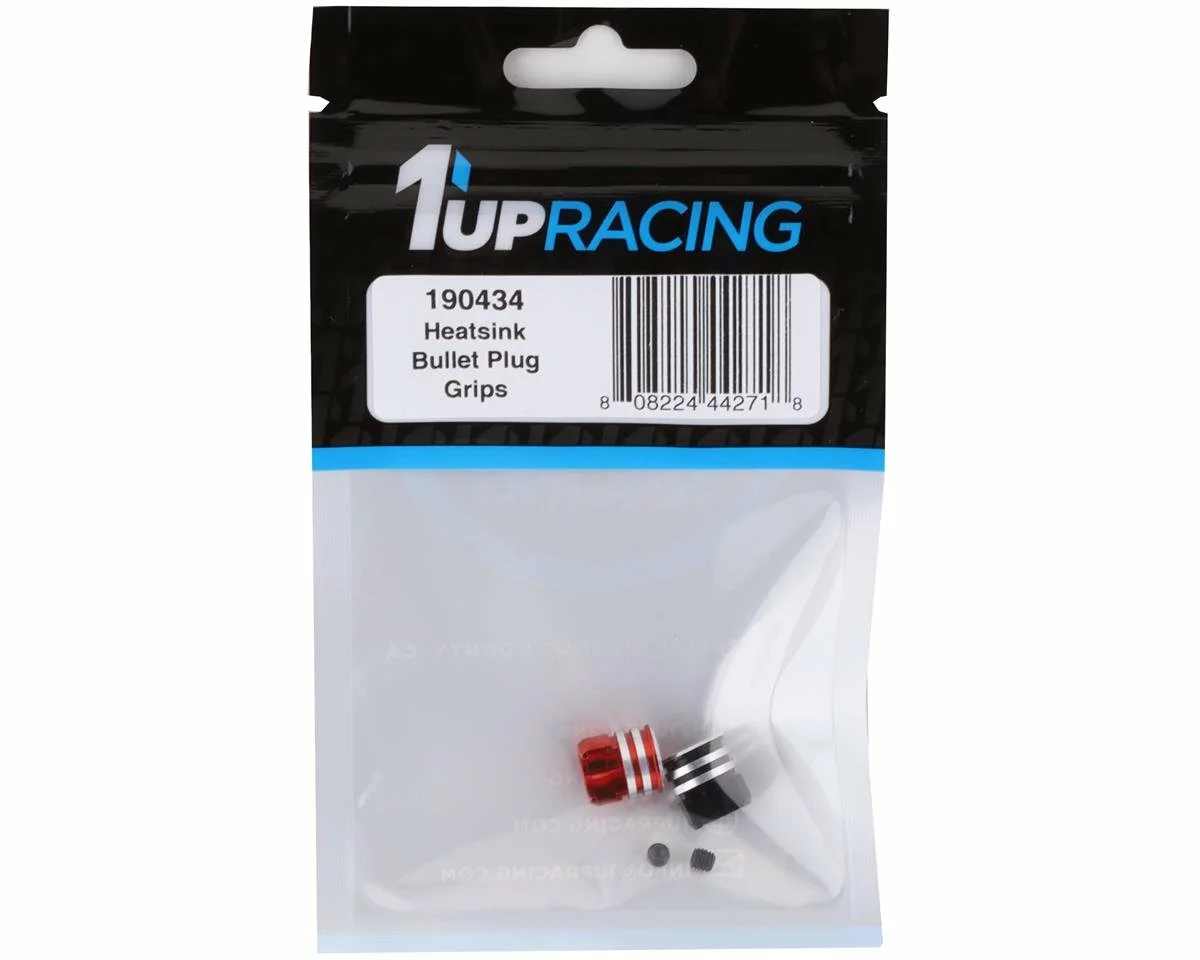 1UP Racing Heatsink Bullet Plug Grips (Black/Red) (Fits LowPro Bullet Plugs) 2 1UP Racing Heatsink Bullet Plug Grips (Black/Red) (Fits LowPro Bullet Plugs) - Image 2