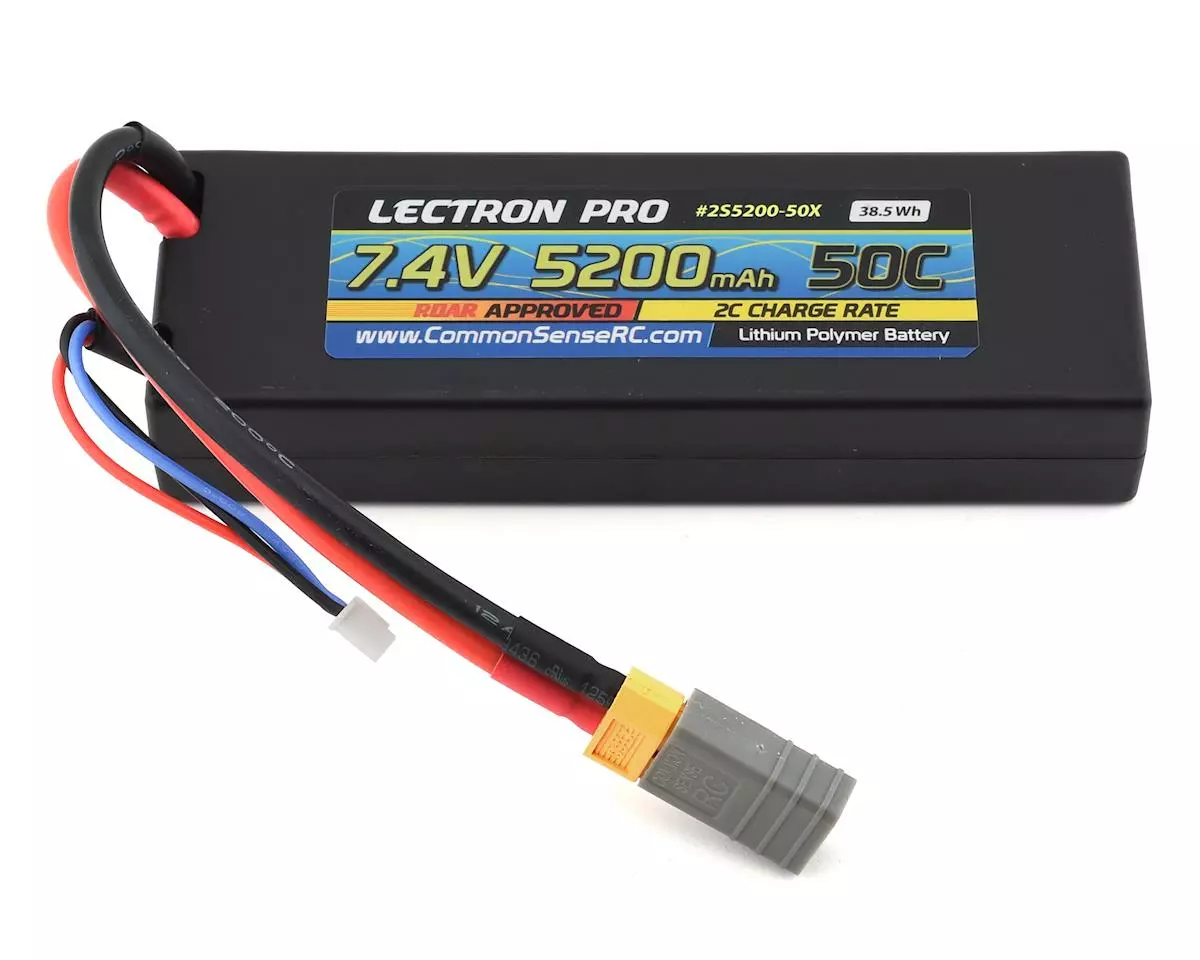 Common Sense RC Lectron Pro 2S 50C LiPo Battery w/XT60 (7.4V/5200mAh) 1 Common Sense RC Lectron Pro 2S 50C LiPo Battery w/XT60 (7.4V/5200mAh)