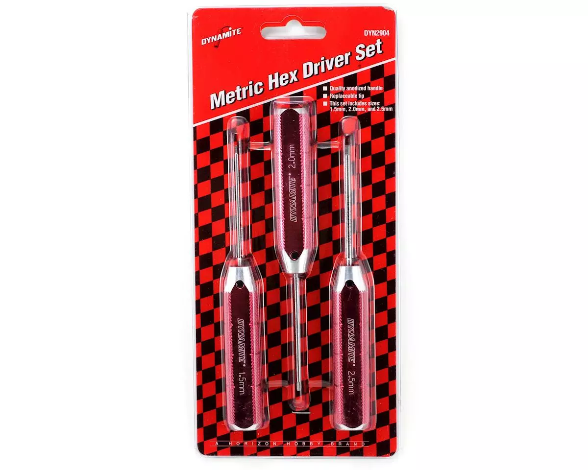 Dynamite Machined Hex Driver Metric Set (Red) 2 Dynamite Machined Hex Driver Metric Set (Red) - Image 2