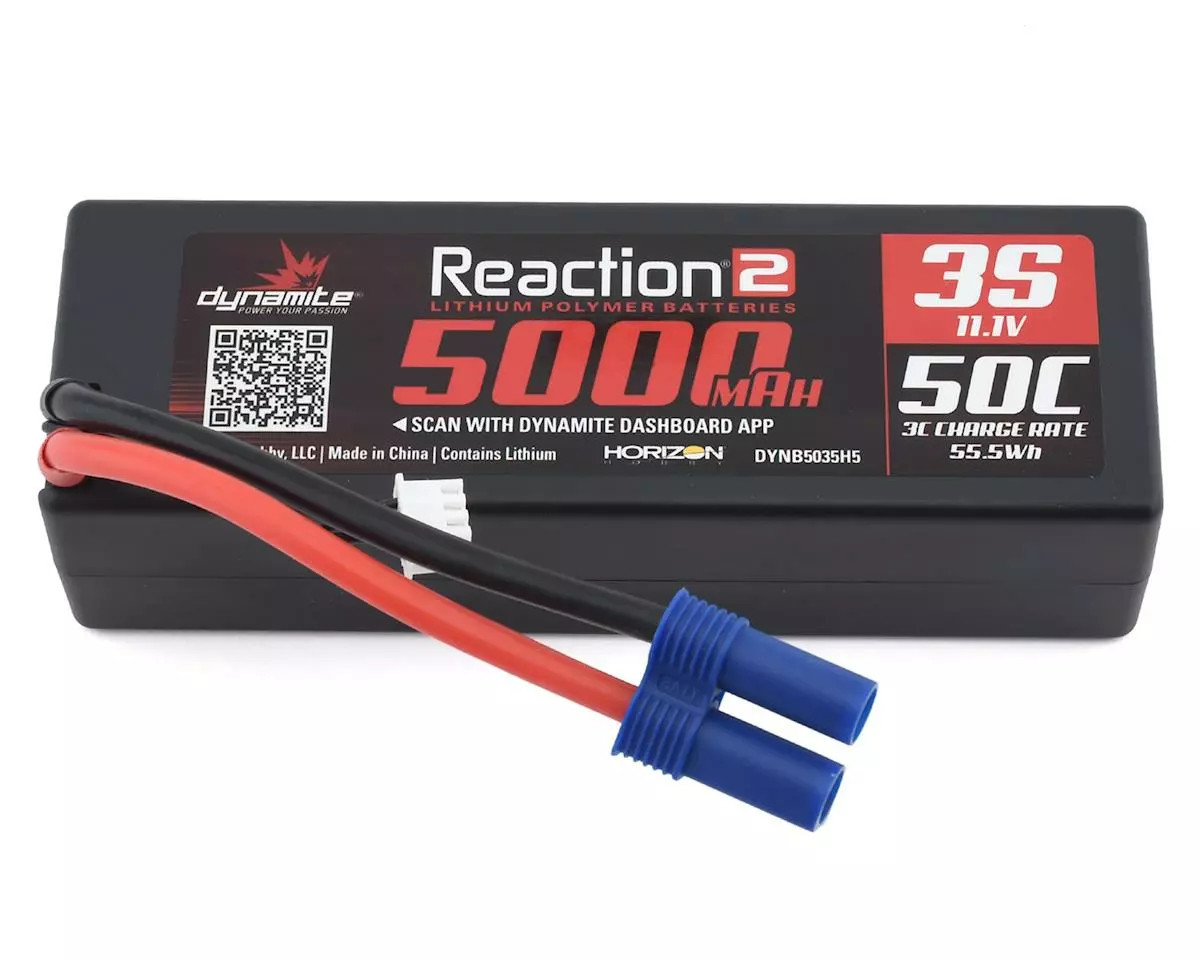 Dynamite Reaction 2.0 3S 50C Hardcase LiPo Battery w/EC5 (11.1V/5000mAh) 1 Dynamite Reaction 2.0 3S 50C Hardcase LiPo Battery w/EC5 (11.1V/5000mAh)