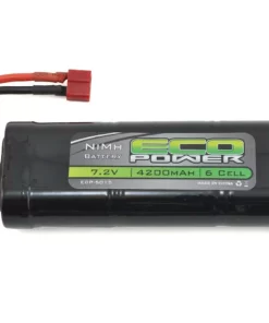 EcoPower 6-Cell NiMh Stick Pack Battery w/T-Style Connector (7.2V/4200mAh)
