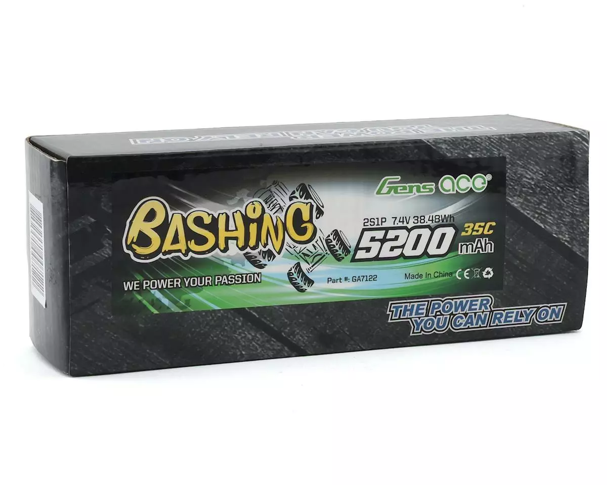 Gens Ace Bashing 2S 35C LiPo Battery Pack w/XT60 Connector (7.4V/5200mAh) 2 Gens Ace Bashing 2S 35C LiPo Battery Pack w/XT60 Connector (7.4V/5200mAh) - Image 2