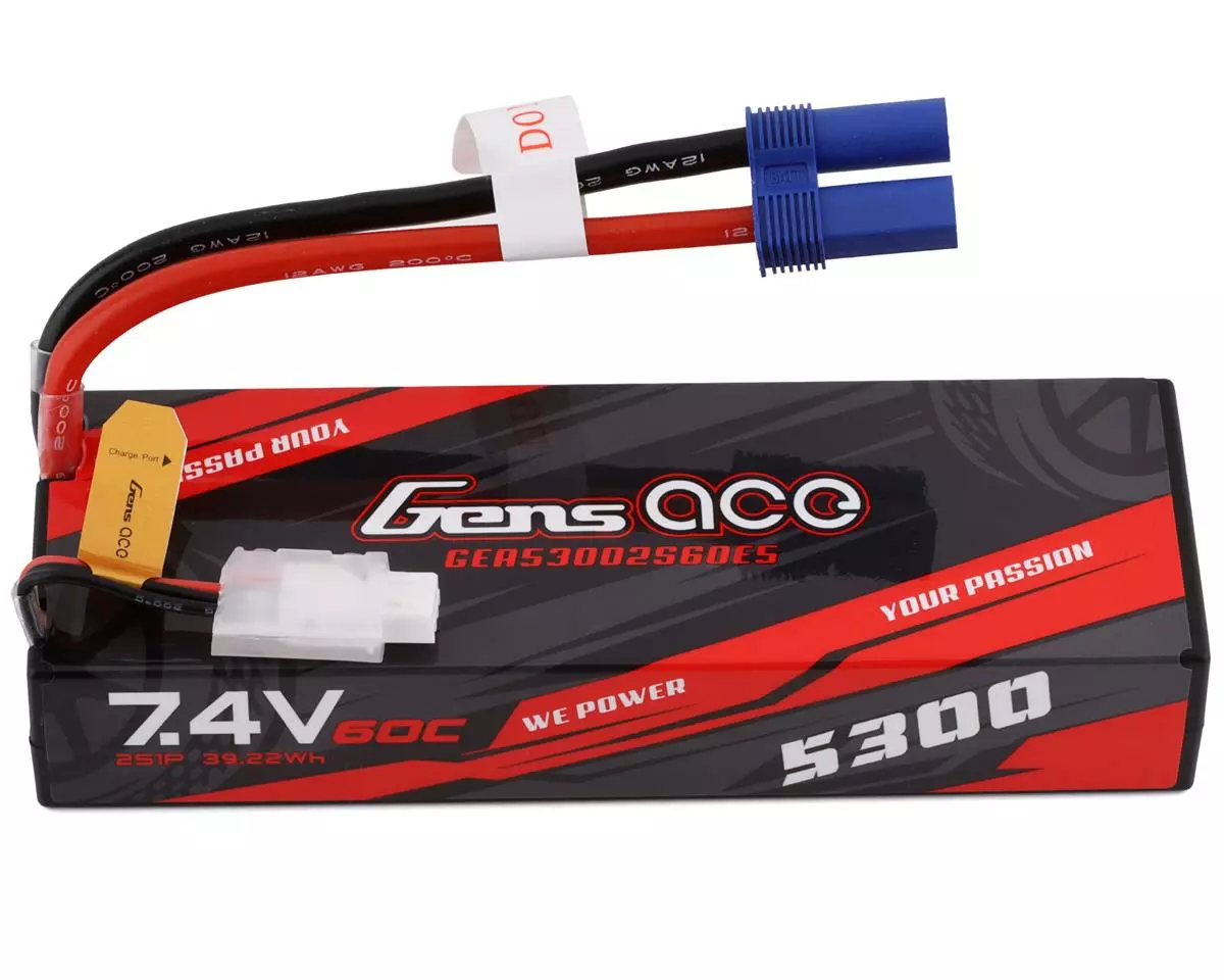 Gens Ace 2s LiPo Battery 60C w/EC5 Connector (7.4V/5300mAh) 1 Gens Ace 2s LiPo Battery 60C w/EC5 Connector (7.4V/5300mAh)