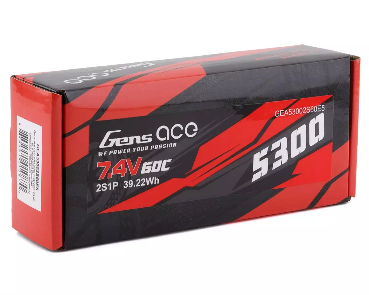Gens Ace 2s LiPo Battery 60C w/EC5 Connector (7.4V/5300mAh) 2 Gens Ace 2s LiPo Battery 60C w/EC5 Connector (7.4V/5300mAh) - Image 2