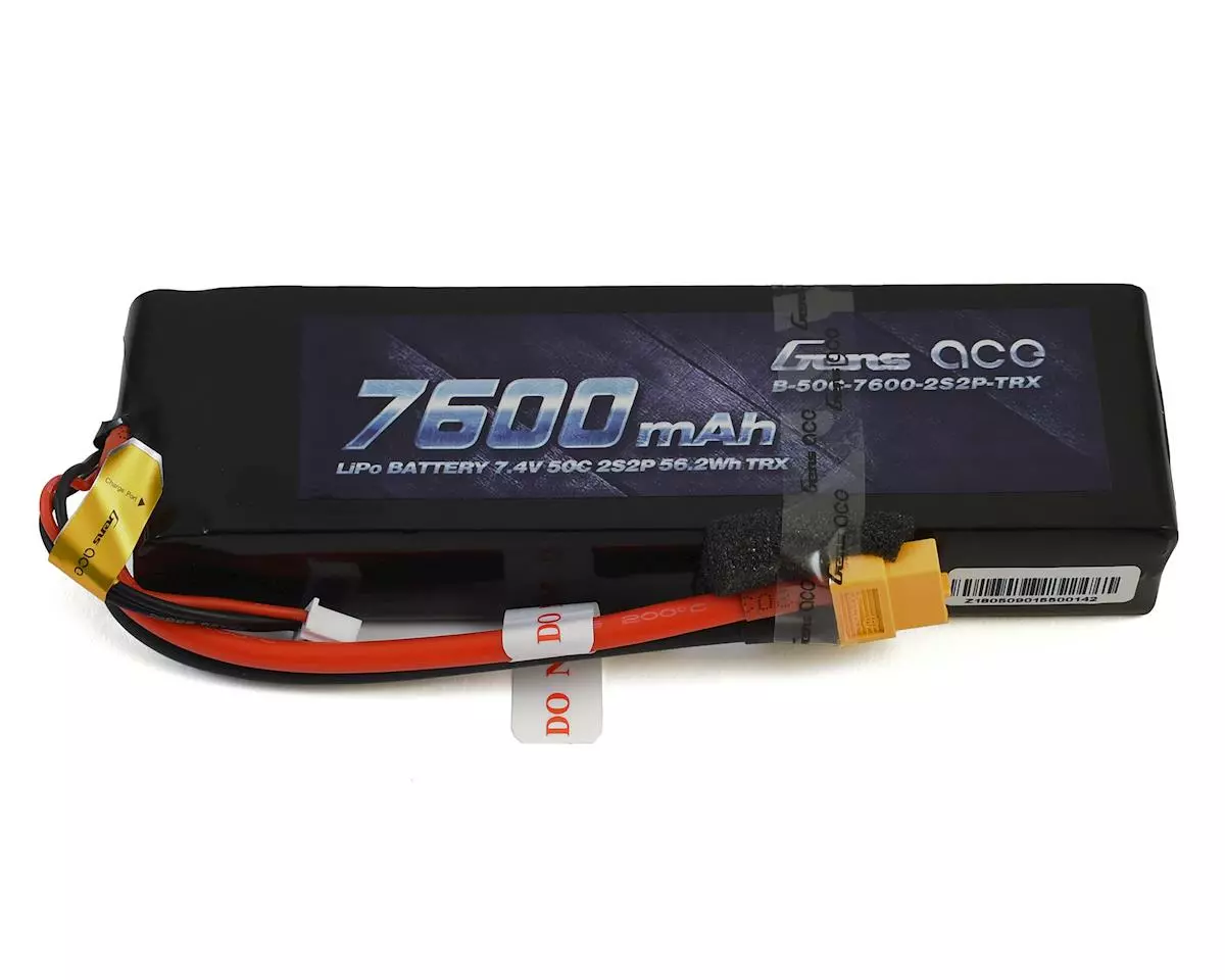 Gens Ace 2S Soft 50C LiPo Battery Pack w/XT60 Connector (7.4V/7600mAh) 1 Gens Ace 2S Soft 50C LiPo Battery Pack w/XT60 Connector (7.4V/7600mAh)