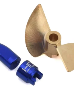 Hot Racing Traxxas Spartan/M41 Pro Brass Prop w/Nut & Drive Dog (Brass/Blue)