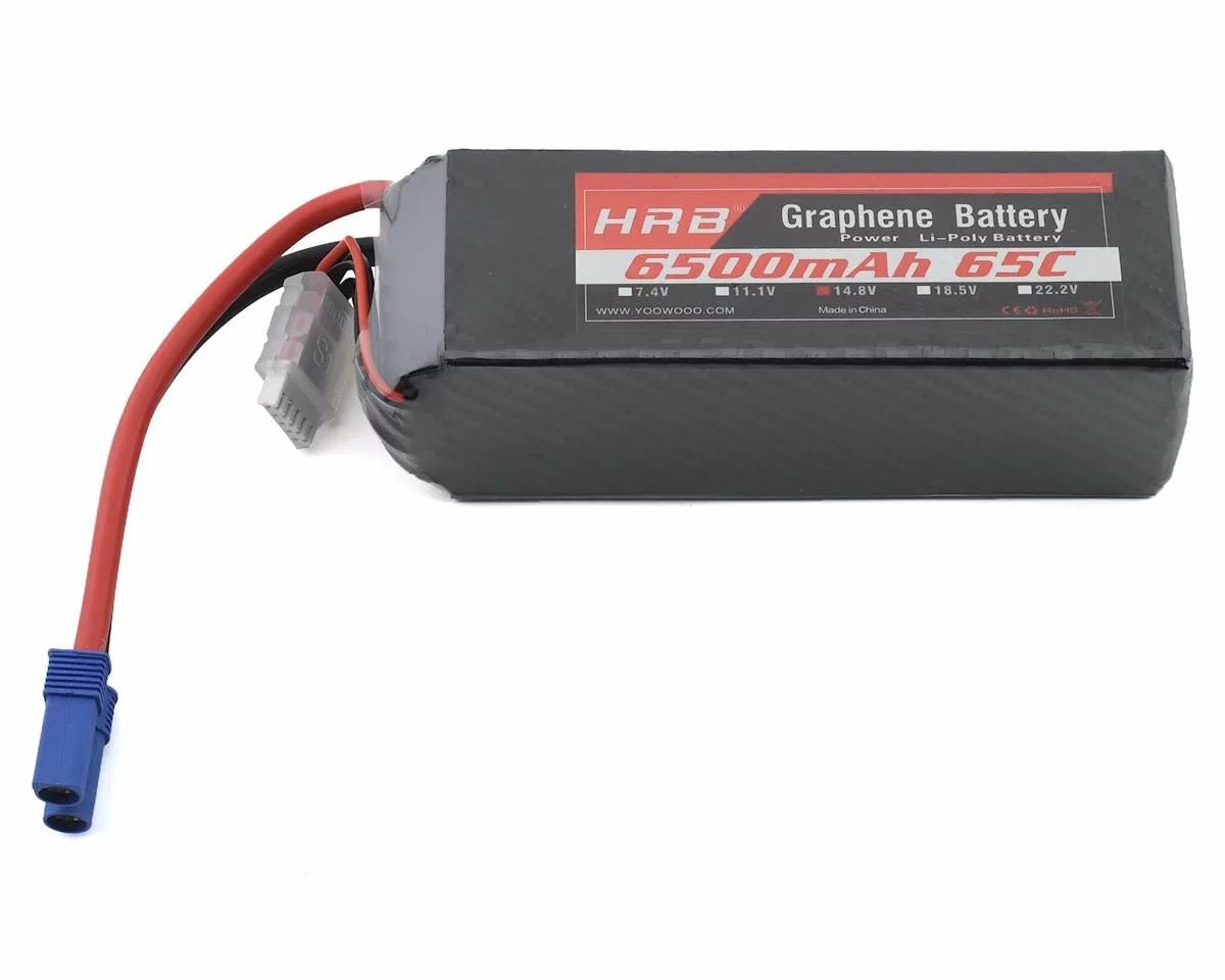 HRB 4S 65C Graphene LiPo Battery (14.8V/6500mAh) w/EC5 Connector 1 HRB 4S 65C Graphene LiPo Battery (14.8V/6500mAh) w/EC5 Connector