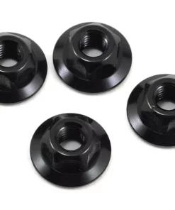 JConcepts 4mm Large Flange Serrated Locking Wheel Nut Set (4) (Black)