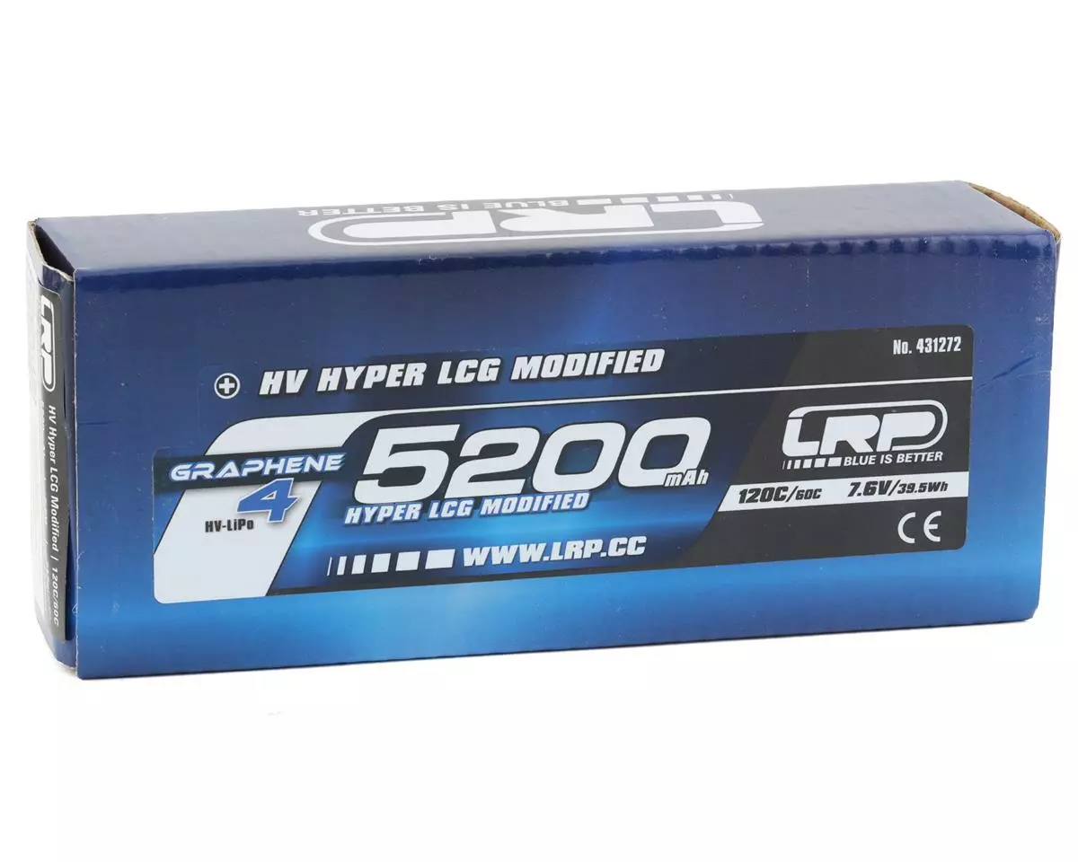 LRP 2S 120C Hyper-LCG Graphene-4 P5-HV LiPo Battery (7.6V/5200mAh) w/5mm Connectors 2 LRP 2S 120C Hyper-LCG Graphene-4 P5-HV LiPo Battery (7.6V/5200mAh) w/5mm Connectors - Image 2