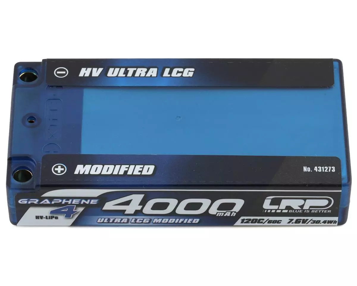 LRP 2S 120C Mod-LCG Graphene-4 P5-HV LiPo Battery (7.6v/4000mAh) w/5mm Connectors 1 LRP 2S 120C Mod-LCG Graphene-4 P5-HV LiPo Battery (7.6v/4000mAh) w/5mm Connectors