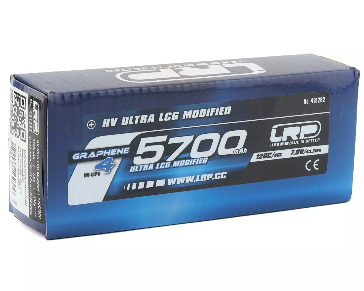 LRP 2S 120C LCG Graphene-4 P5-HV LiPo Battery (7.6V/5700mAh) 2 LRP 2S 120C LCG Graphene-4 P5-HV LiPo Battery (7.6V/5700mAh) - Image 2