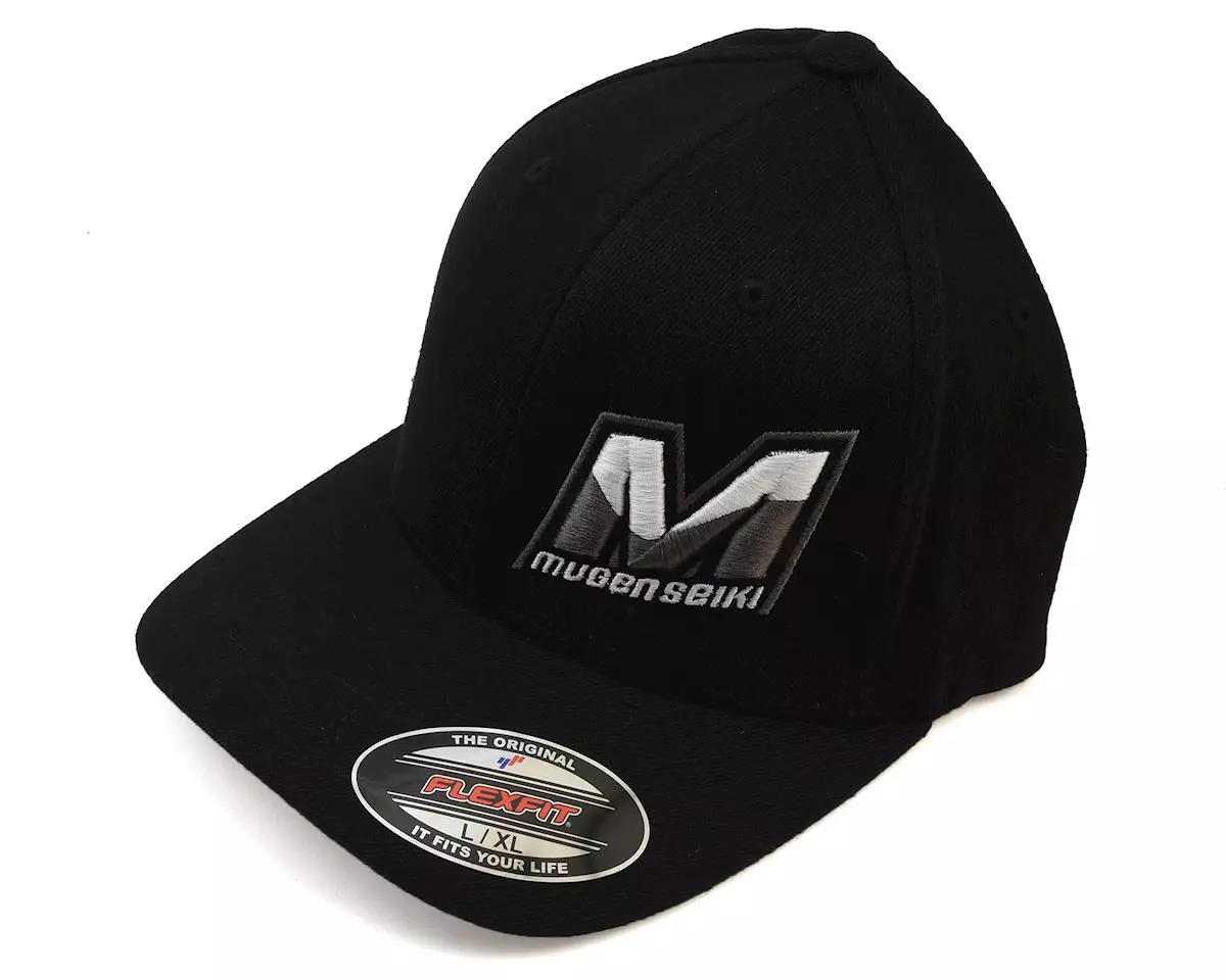 Mugen Seiki "M" Logo Flexfit Baseball Cap (Black) (L/XL) 1 Mugen Seiki "M" Logo Flexfit Baseball Cap (Black) (L/XL)