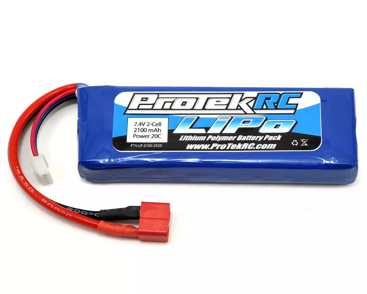 ProTek RC 2S LiPo 20C Battery (7.4V/2100mAh) (Receiver Battery) w/T-Style Connector 1 ProTek RC 2S LiPo 20C Battery (7.4V/2100mAh) (Receiver Battery) w/T-Style Connector