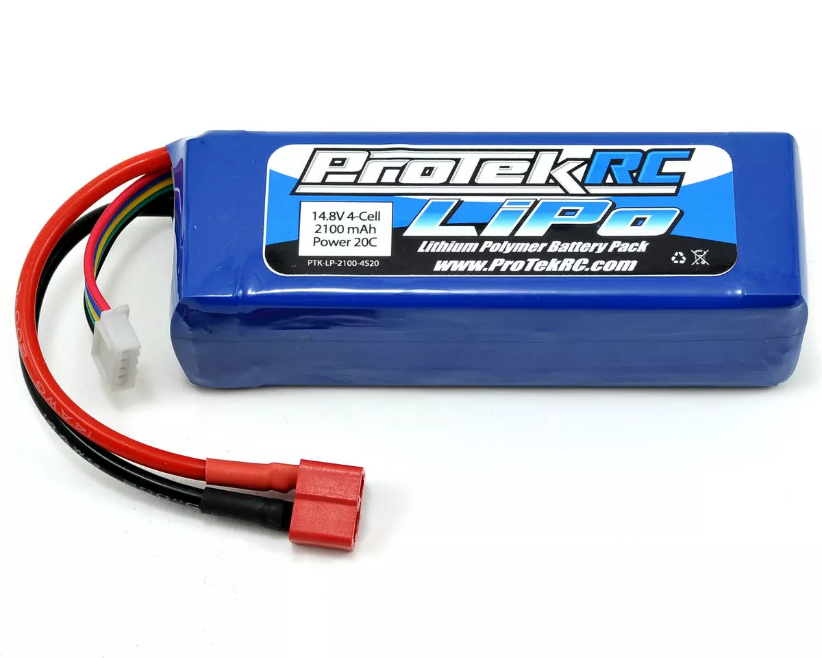 ProTek RC 4S LiPo 20C Battery Pack (14.8V/2100mAh) (Starter Box) w/T-Style Connector 1 ProTek RC 4S LiPo 20C Battery Pack (14.8V/2100mAh) (Starter Box) w/T-Style Connector