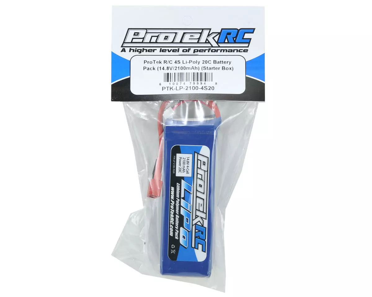 ProTek RC 4S LiPo 20C Battery Pack (14.8V/2100mAh) (Starter Box) w/T-Style Connector 2 ProTek RC 4S LiPo 20C Battery Pack (14.8V/2100mAh) (Starter Box) w/T-Style Connector - Image 2
