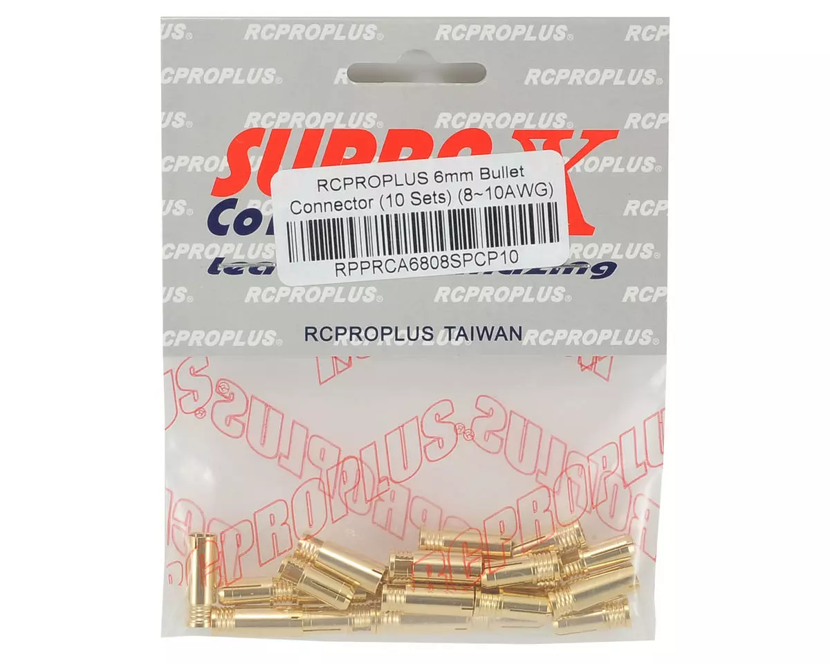 RCPROPLUS 6mm Bullet Connector (10 Sets) (8~10AWG) 2 RCPROPLUS 6mm Bullet Connector (10 Sets) (8~10AWG) - Image 2