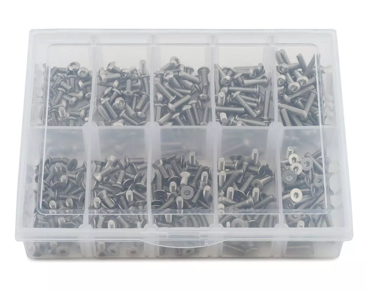 Samix Stainless Steel M3 Screw Set w/Storage Box (350) (Flat Head/Button Head) 1 Samix Stainless Steel M3 Screw Set w/Storage Box (350) (Flat Head/Button Head)