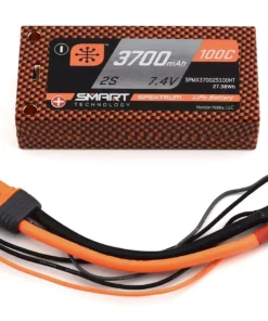 Spektrum RC 2S 100C Smart LiPo Shorty Pack Battery w/5mm Tubes (7.4V/3700mAh)
