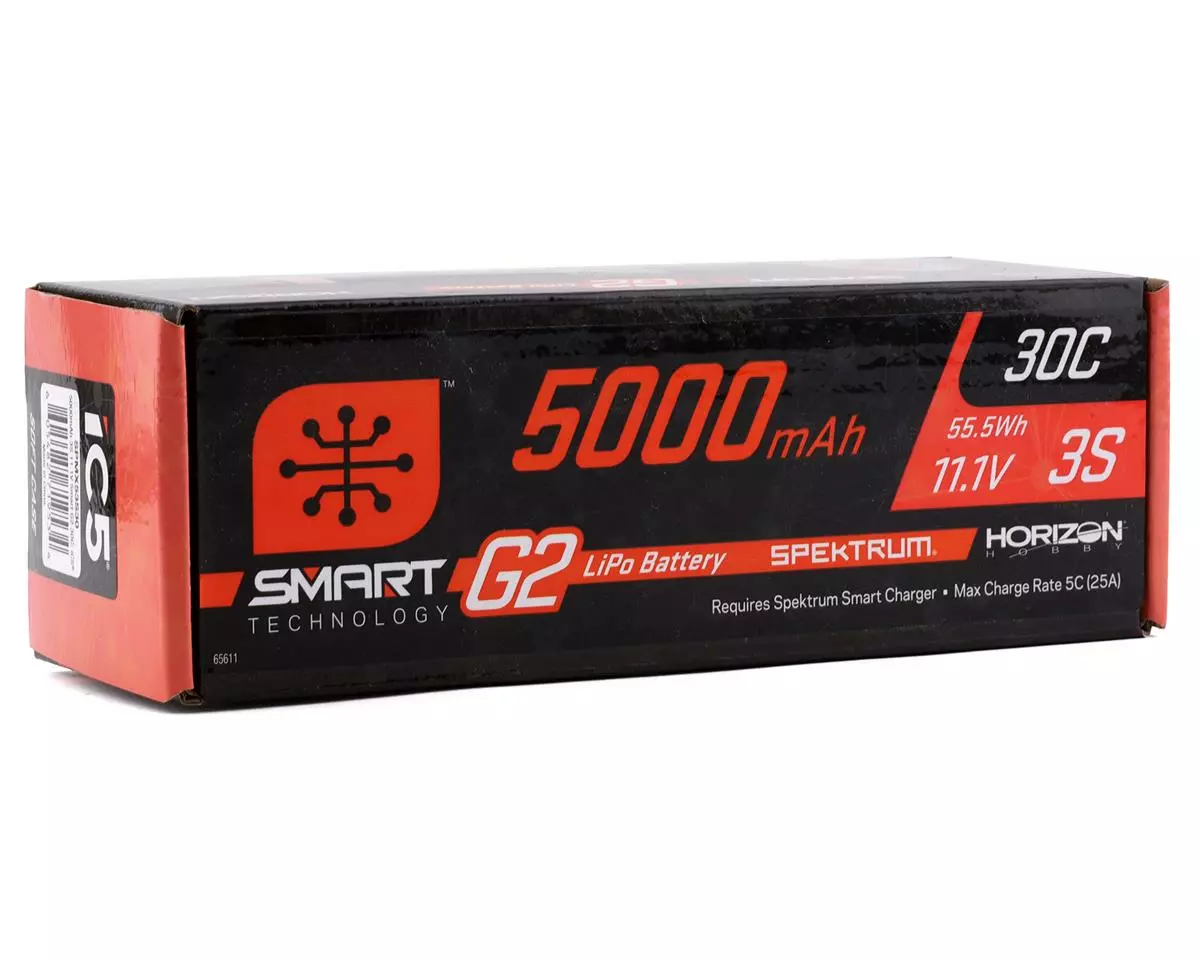 Spektrum RC 3S Smart G2 LiPo 30C Battery Pack w/IC5 Connector (11.1V/5000mAh) 2 Spektrum RC 3S Smart G2 LiPo 30C Battery Pack w/IC5 Connector (11.1V/5000mAh) - Image 2