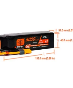 Spektrum RC 6S Smart G2 LiPo 30C Battery Pack (22.2V/5000mAh) w/IC5 Connector -Cheap Boat Model Store spmx56s30 2