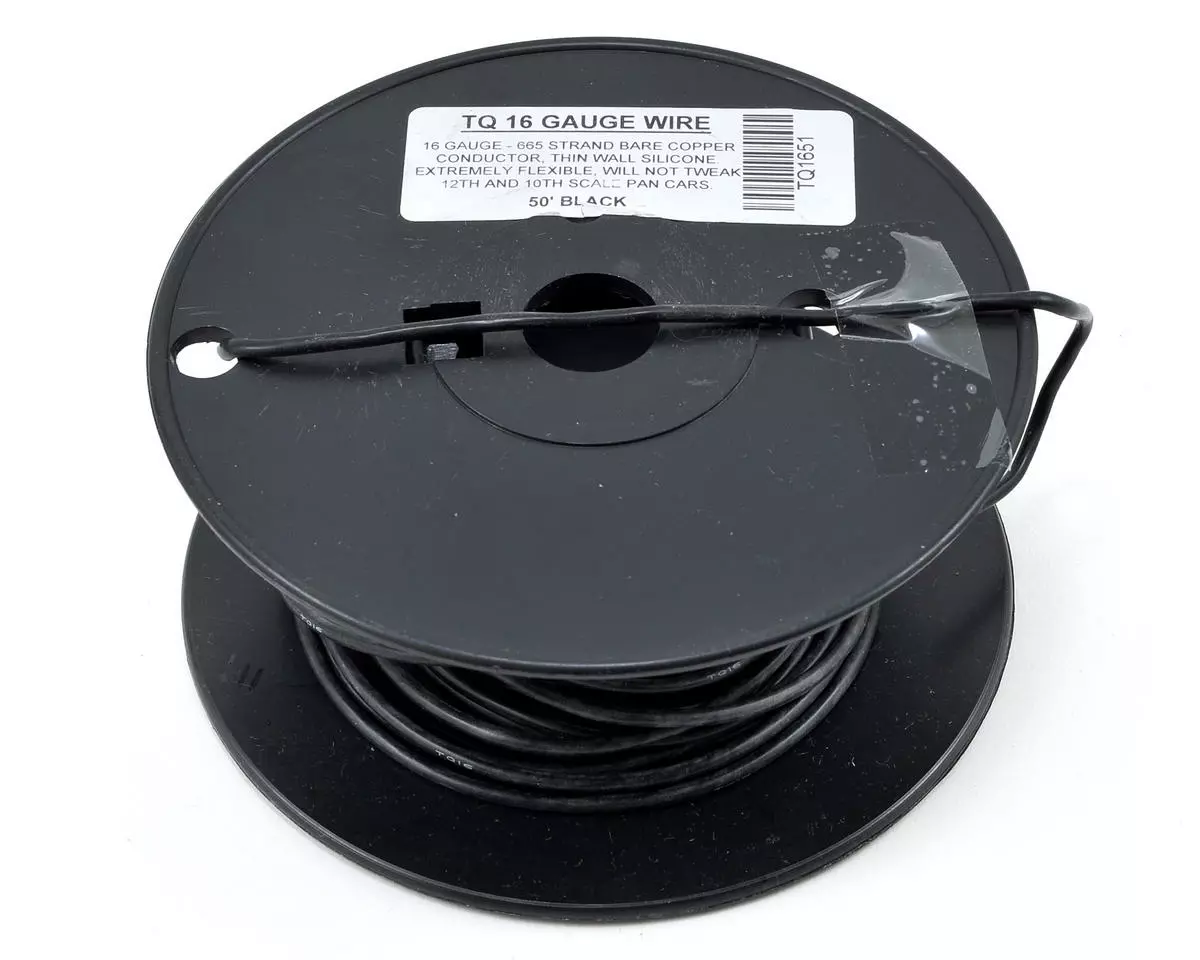 TQ Wire 16awg Silicone Wire (Black) (50') 1 TQ Wire 16awg Silicone Wire (Black) (50')