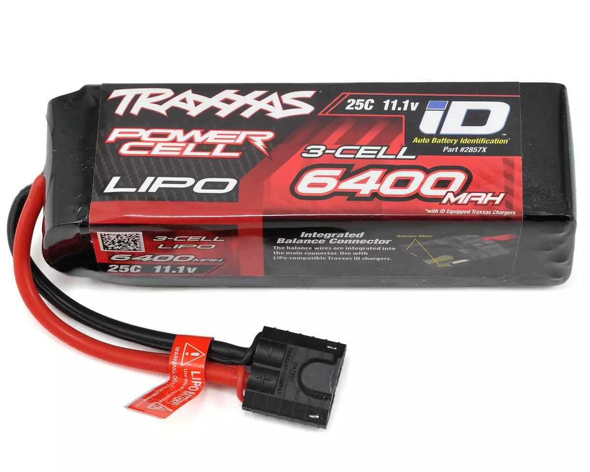 Traxxas 3S "Power Cell" 25C LiPo Battery w/iD Traxxas Connector (11.1V/6400mAh) 1 Traxxas 3S "Power Cell" 25C LiPo Battery w/iD Traxxas Connector (11.1V/6400mAh)