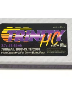 Trinity Hi-Capacity 1S 100C Hardcase LiPo Battery (3.7V/7700mAh) 5mm Bullets