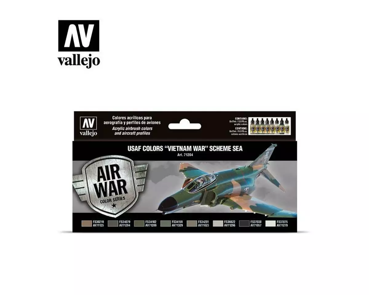Vallejo Paints Usaf Colors -Vietnam War- Scheme Sea Set(8) 17Ml 1 Vallejo Paints Usaf Colors -Vietnam War- Scheme Sea Set(8) 17Ml