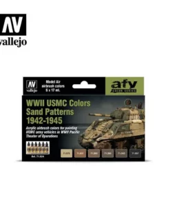 Vallejo Paints 17Ml Wwii Usmc Sand 1942-1945 Set 6Pc