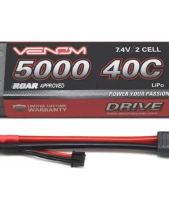 Venom Power 2S 40C Hard Case LiPo Battery w/UNI 2.0 Connector (7.4V/5000mAh)
