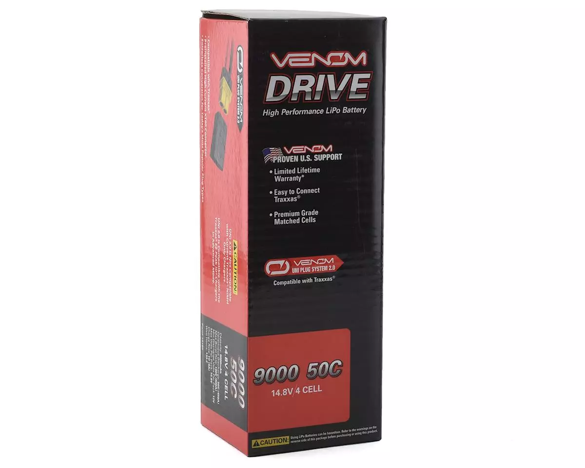 Venom Power Drive 4S 50C Lipo Battery w/Traxxas Connector (14.8V/9000mAh) 2 Venom Power Drive 4S 50C Lipo Battery w/Traxxas Connector (14.8V/9000mAh) - Image 2