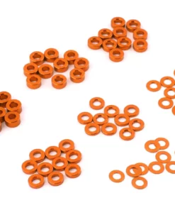 Yeah Racing 3x0.25/0.5/1.5/2/2.5/3mm Flat Washer Set (Orange) (70)