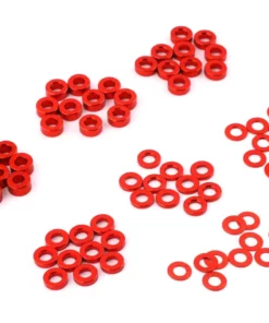 Yeah Racing 3x0.25/0.5/1.5/2/2.5/3mm Flat Washer Set (Red) (70)